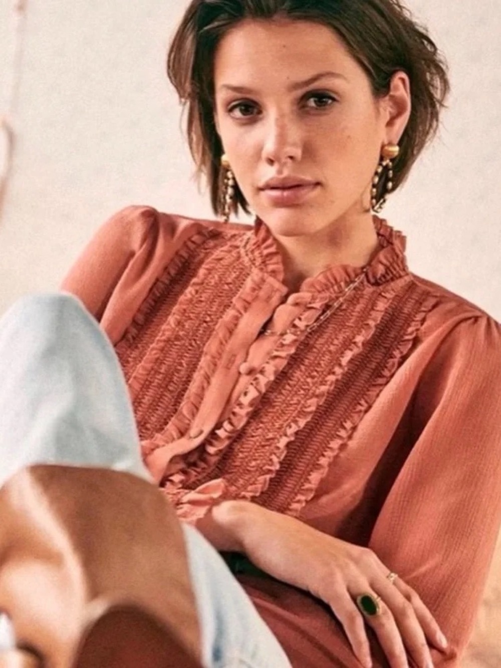 Sezane Ruffled Gasby Blouse - Picture 2 of 14